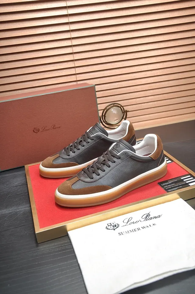 Black and Brown Leather-Suede Panelled Low-Top Gum Sole Lifestyle Sneaker 4