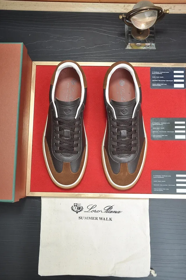 Black and Brown Leather-Suede Panelled Low-Top Gum Sole Lifestyle Sneaker 5
