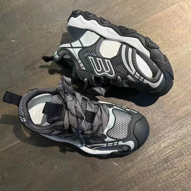Black and Gray Lace-Up Mesh Strap Casual Sandals 14