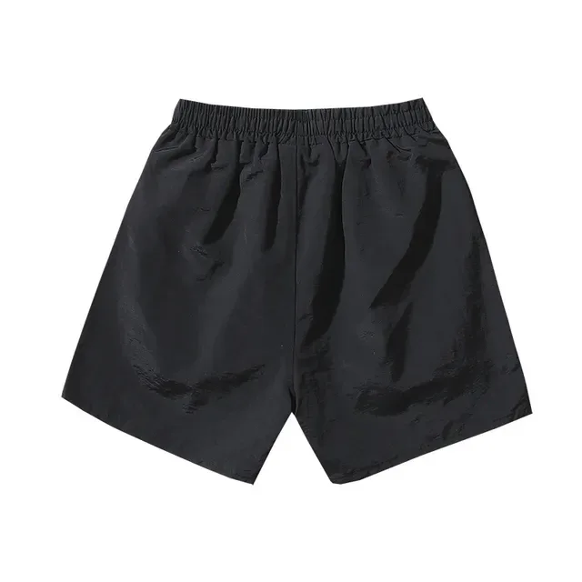 Black and Pink Graphic Print Elastic-Waist Shorts 6