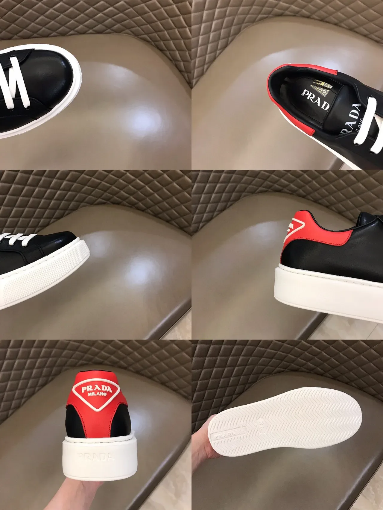 Black and Red Platform Leather Sneaker 2