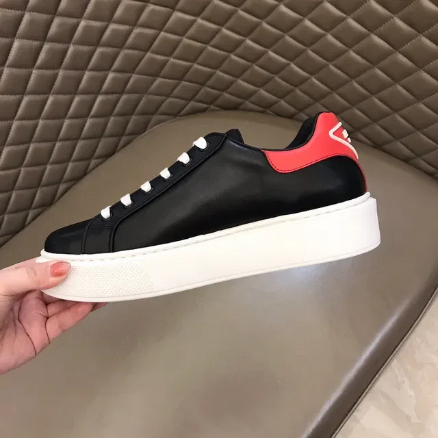 Black and Red Platform Leather Sneaker 3