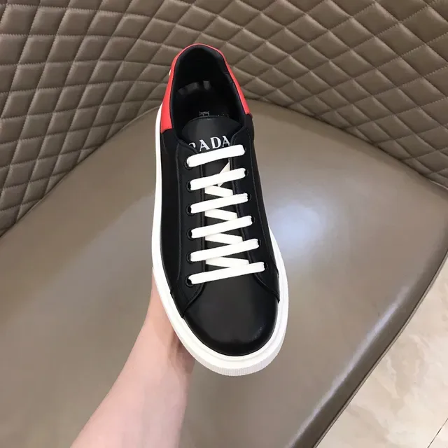 Black and Red Platform Leather Sneaker 4