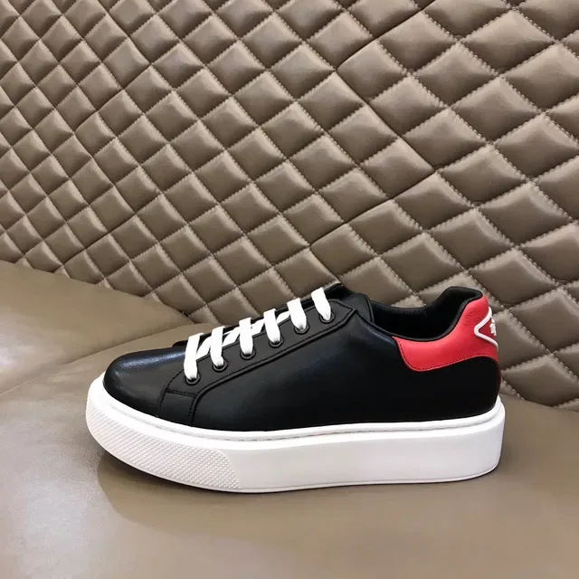 Black and Red Platform Leather Sneaker 5