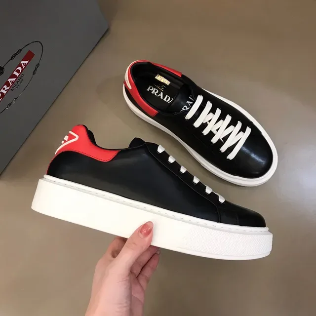 Black and Red Platform Leather Sneaker 6