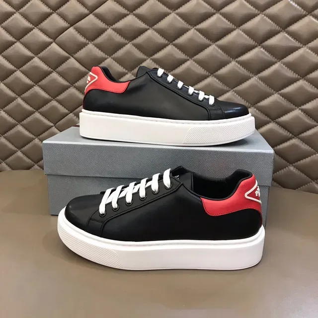 Black and Red Platform Leather Sneaker 7