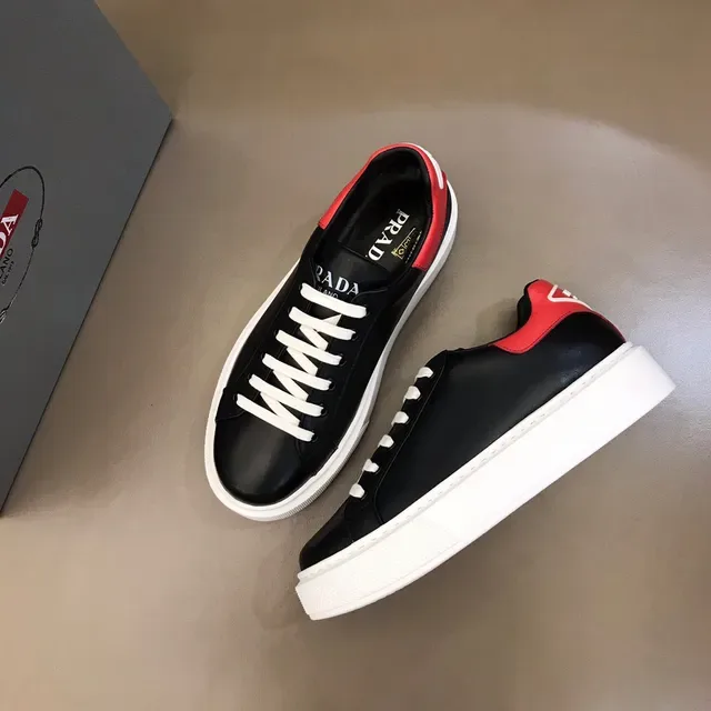 Black and Red Platform Leather Sneaker 8