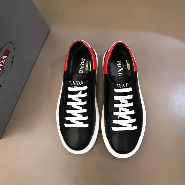 Black and Red Platform Leather Sneaker 9