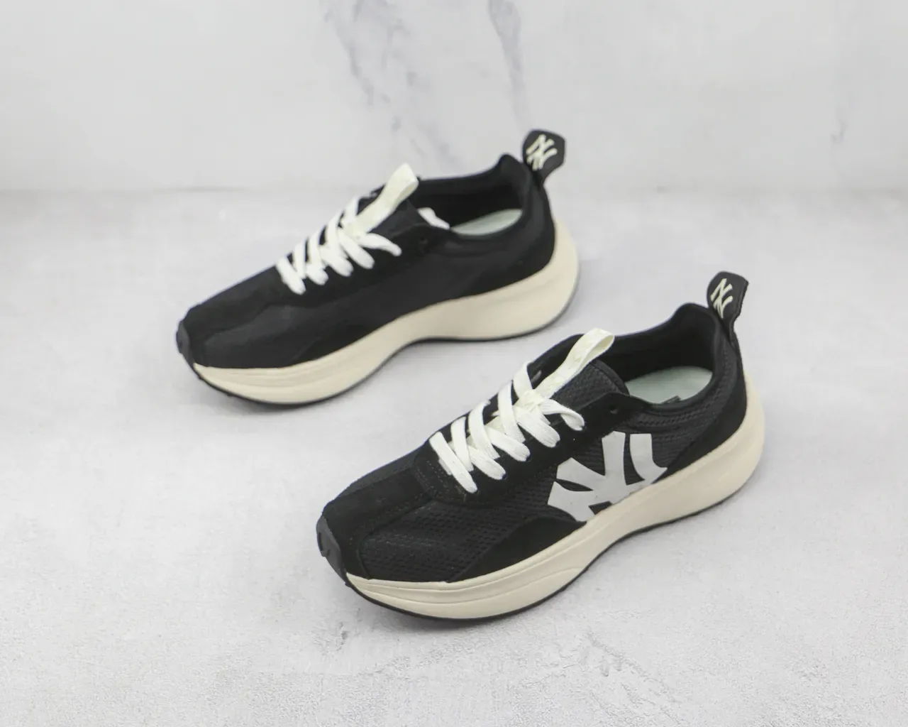 Black and Silver NY Logo Chunky Sole Lifestyle Sneaker 4
