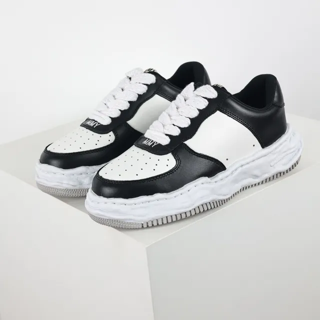 Black and White Contrast Panel Deconstructed Sole Lifestyle Sneakers 2