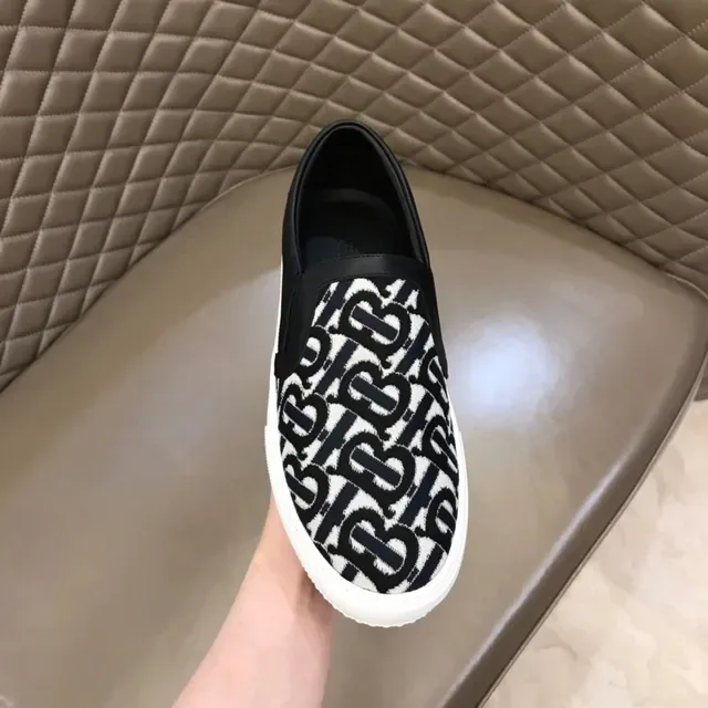 Black and White Monogram Slip-On Lifestyle Sneakers 4
