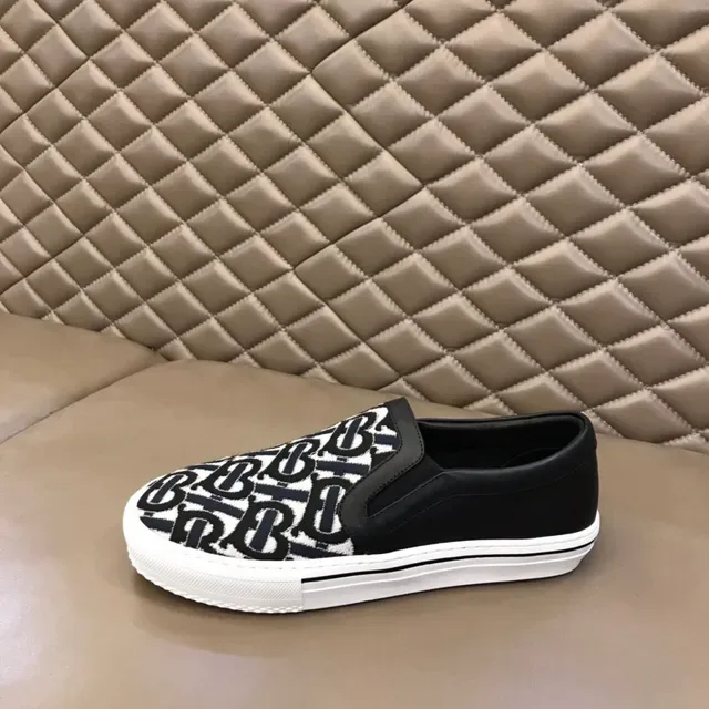 Black and White Monogram Slip-On Lifestyle Sneakers 5