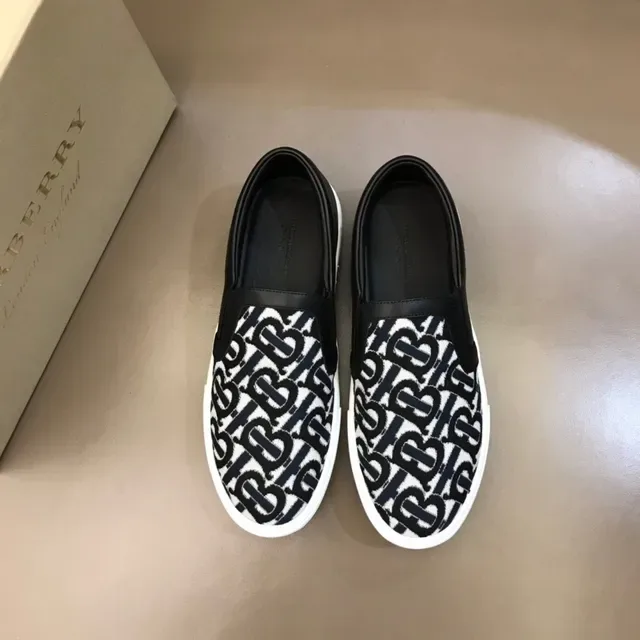 Black and White Monogram Slip-On Lifestyle Sneakers 9