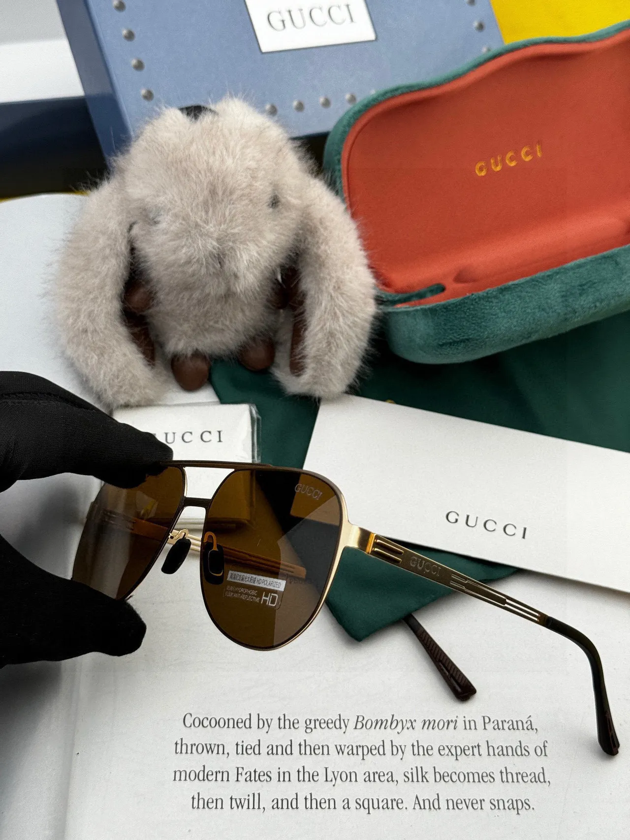 Black Aviator-Style Gradient Lens Sunglasses 4