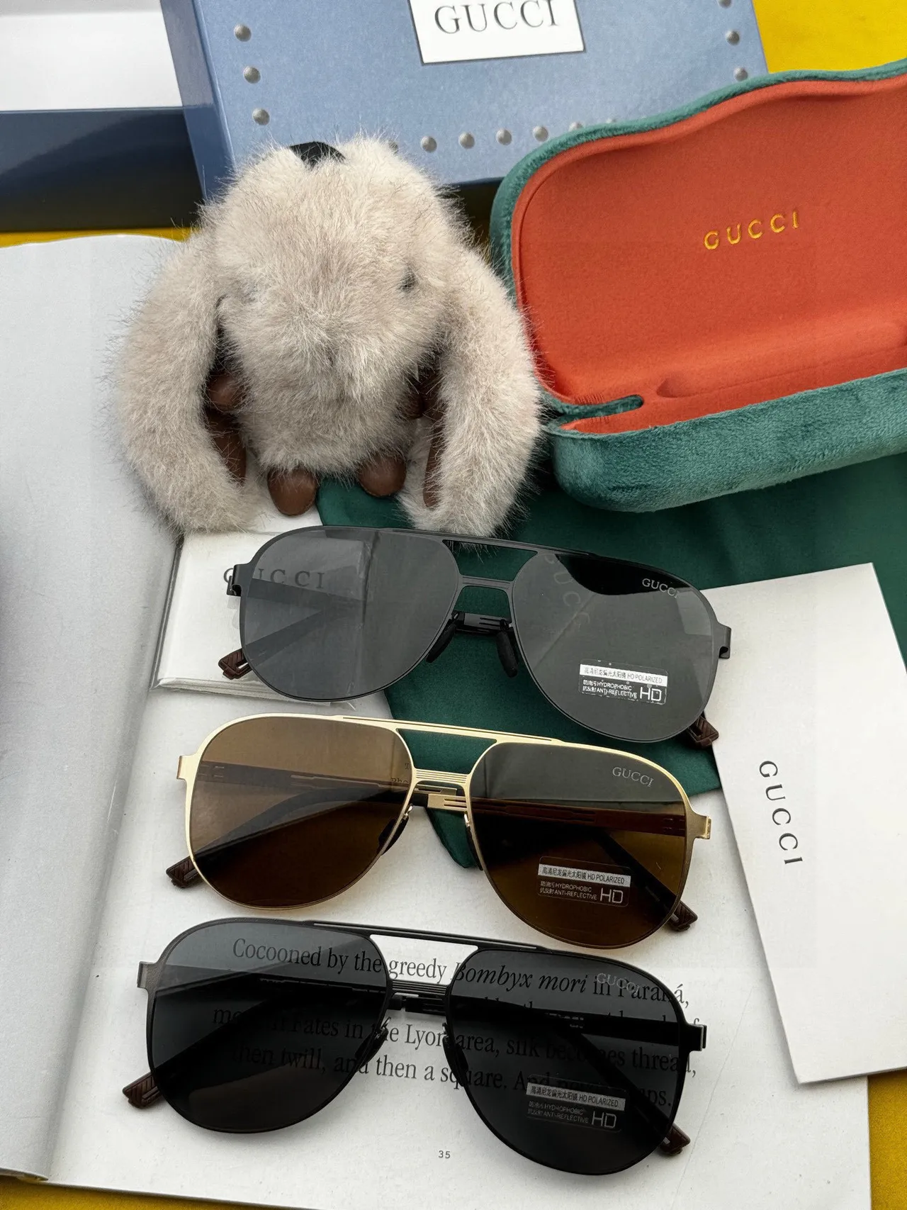 Black Aviator-Style Gradient Lens Sunglasses 9