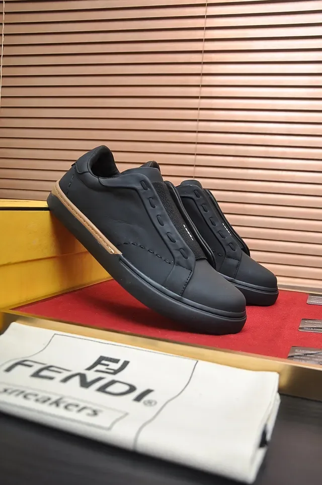 Black Beige Slip-On Padded Collar Sneakers 3