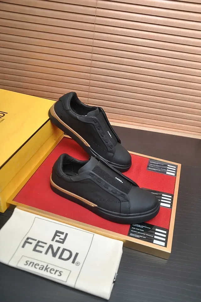 Black Beige Slip-On Padded Collar Sneakers 6
