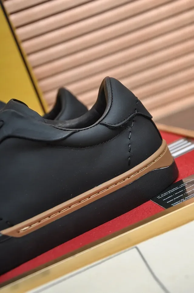 Black Beige Slip-On Padded Collar Sneakers 9