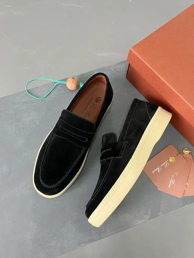 Black Beige Suede Penny Loafer 3