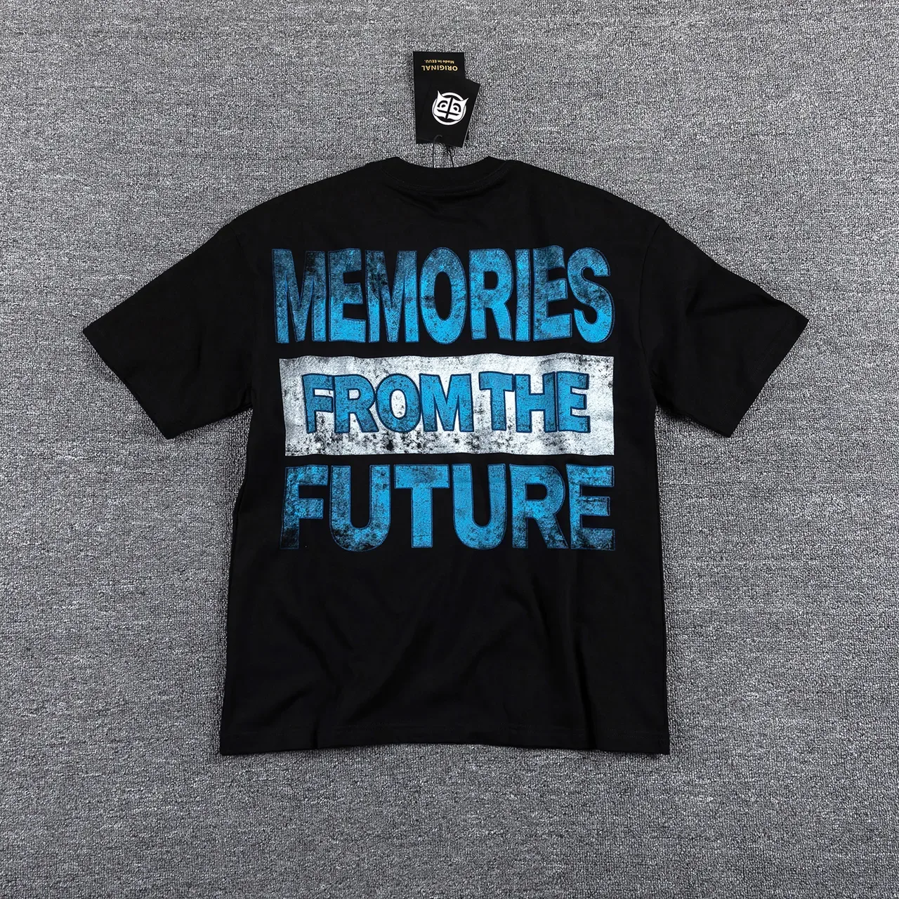 Black Blue Graphic-Print Oversized Fit T-Shirt 3