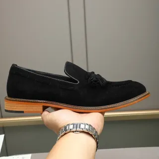Black Brown Suede Tassel Loafer