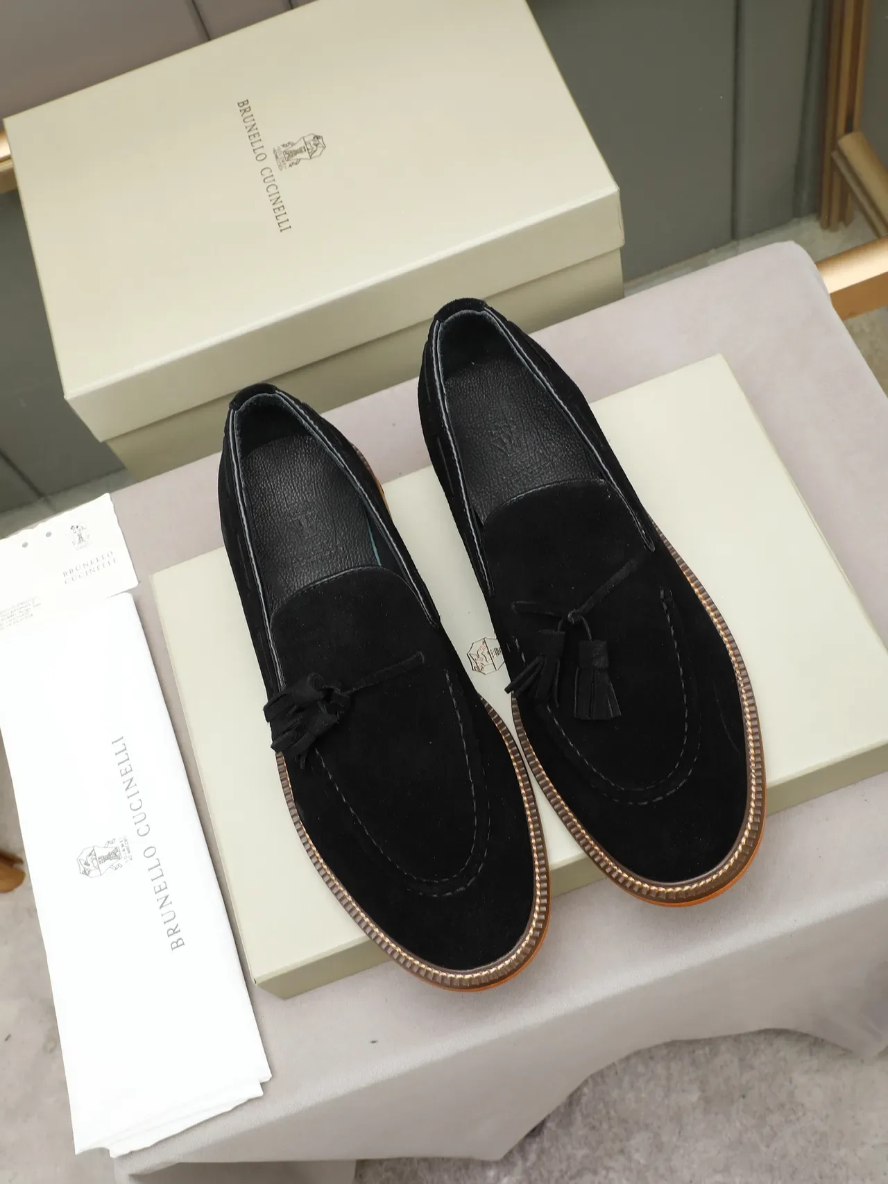 Black Brown Suede Tassel Loafer 2