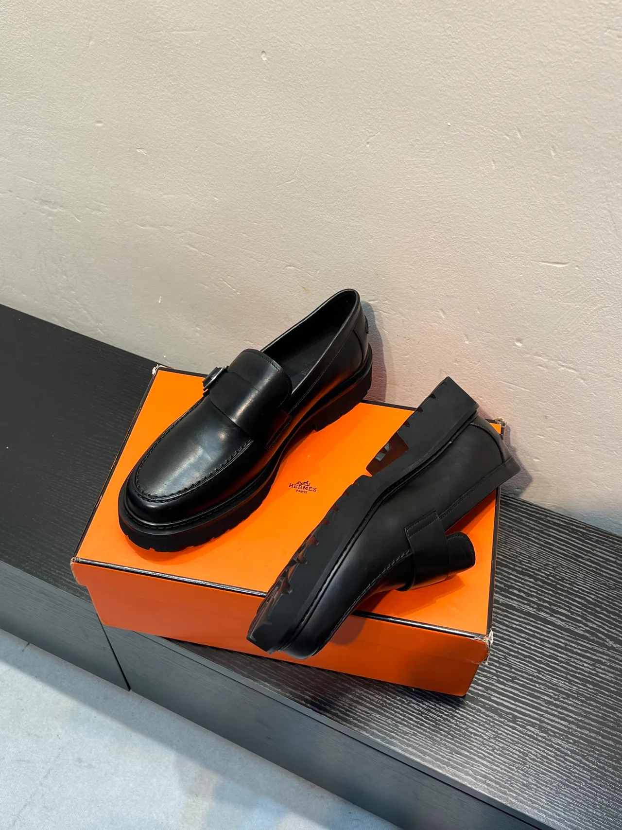 Black Buckle-Monk Strap Thick Lug Sole Loafer 4