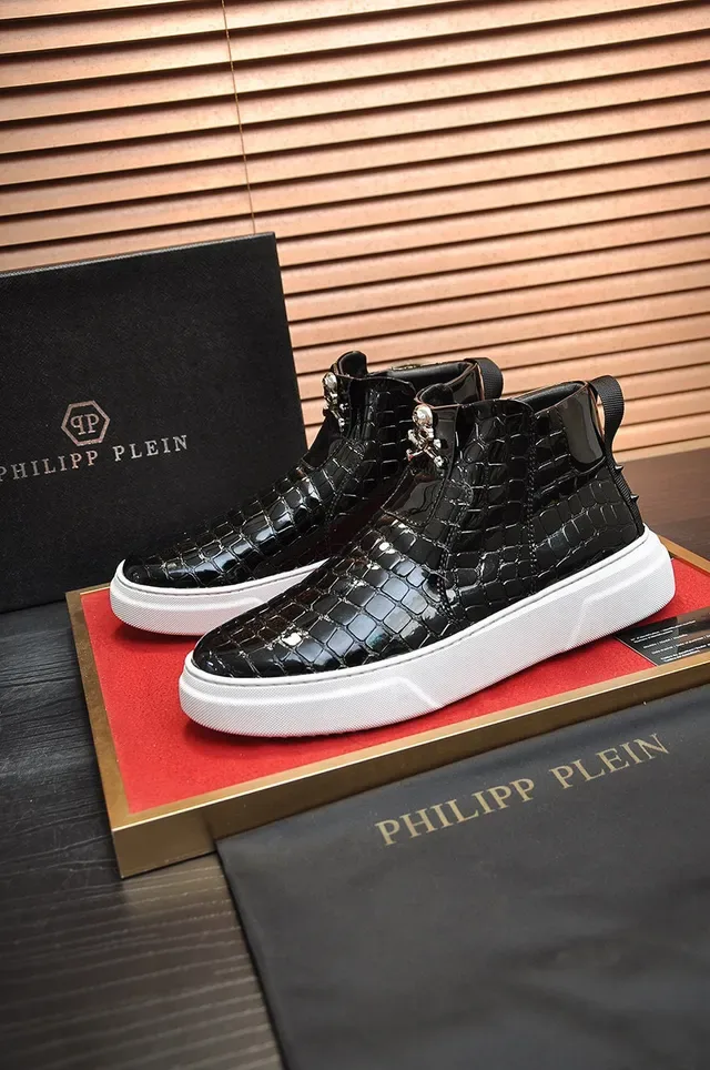 Black Croc-Embossed Zipper High-Top Lifestyle Sneaker 6