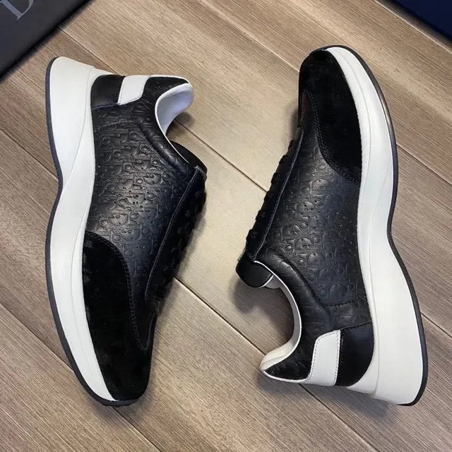 Black Embossed Leather and Suede Lifestyle Sneaker 8
