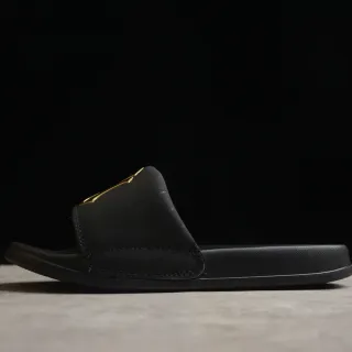 Black Gold Synthetic Upper Logo Accent Slippers