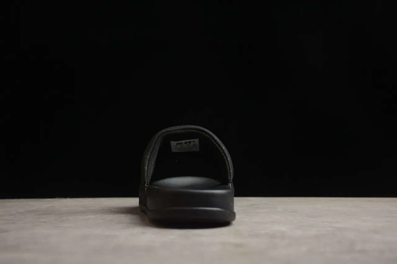 Black Gold Synthetic Upper Logo Accent Slippers 9