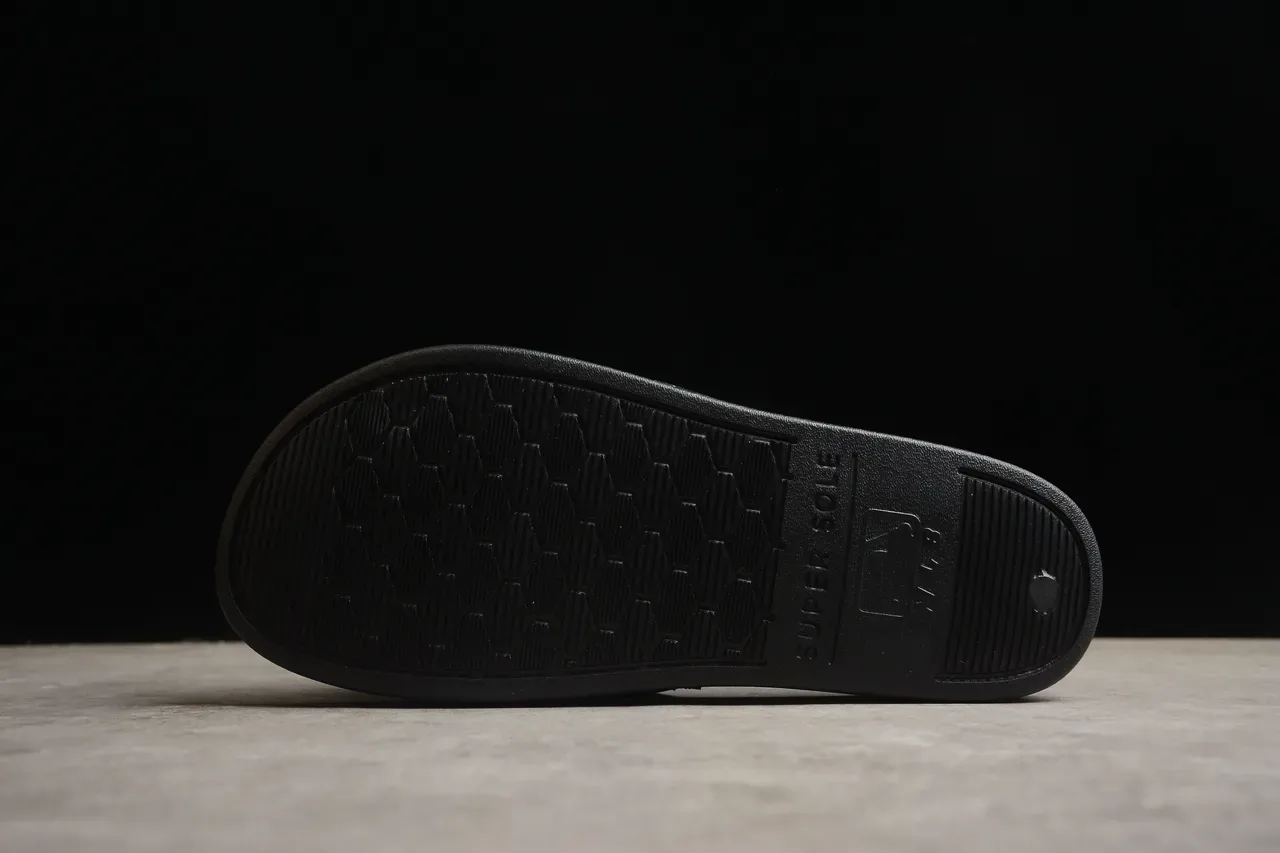 Black Gold Synthetic Upper Logo Accent Slippers 10