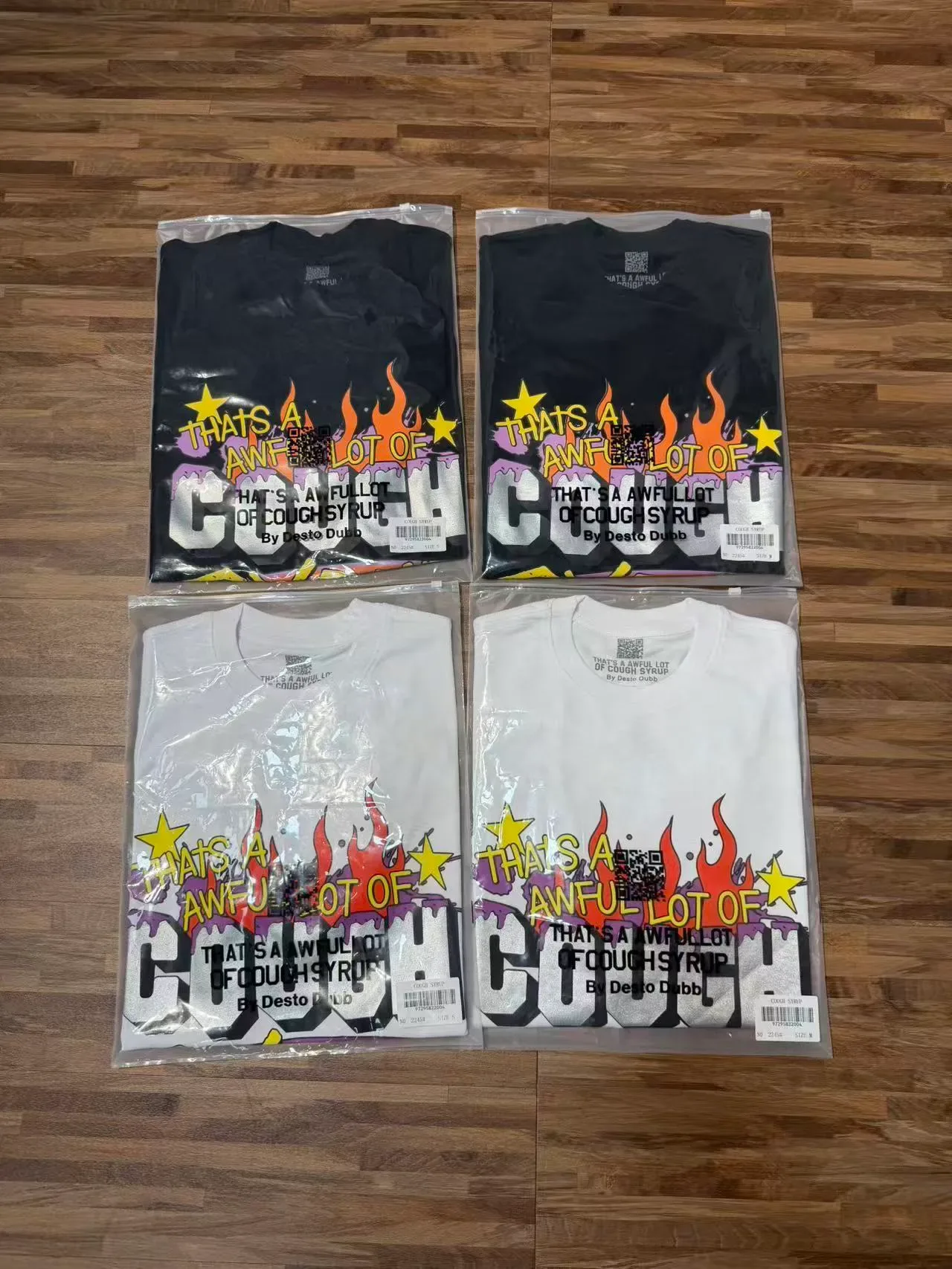 Black Graphic-Print Flame and Star Motif T-Shirt 8