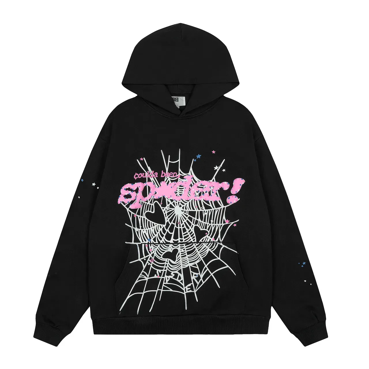Black Graphic Spiderweb Print Oversized Hoodie and Jogger Tracksuit 2