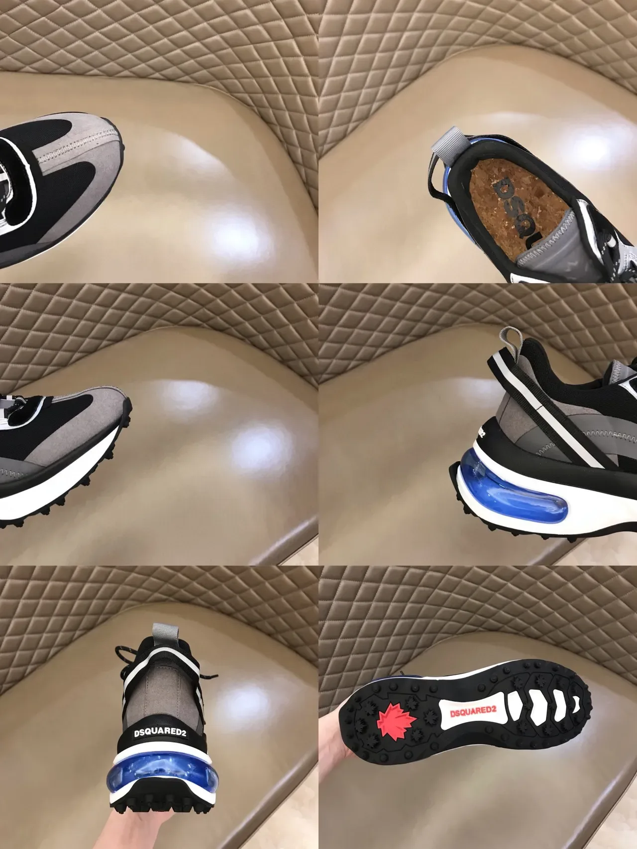 Black Gray and Blue Chunky Sole Lifestyle Sneaker 2