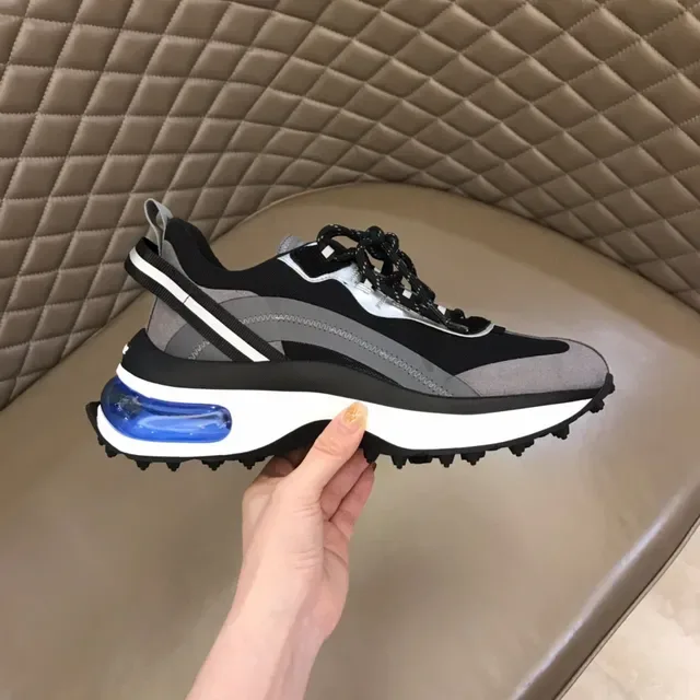Black Gray and Blue Chunky Sole Lifestyle Sneaker 4