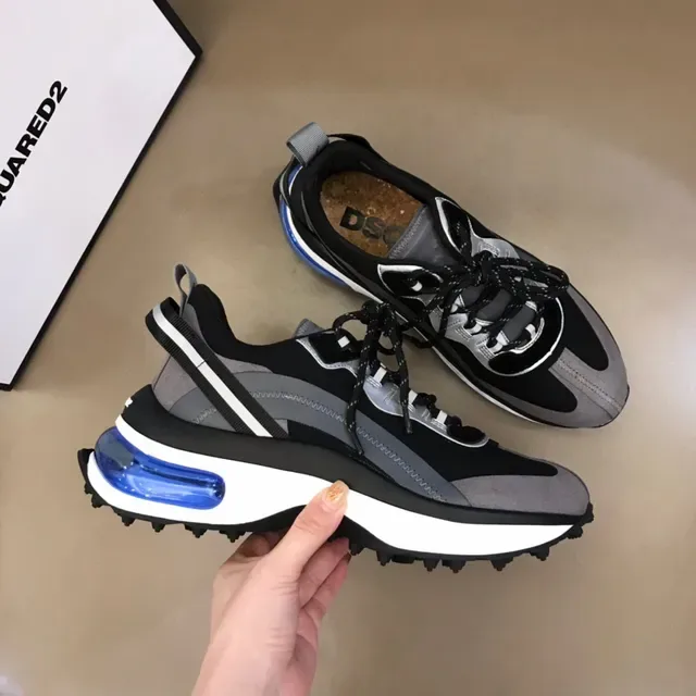 Black Gray and Blue Chunky Sole Lifestyle Sneaker 6