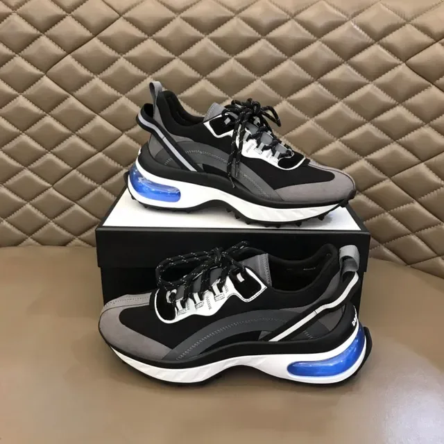 Black Gray and Blue Chunky Sole Lifestyle Sneaker 7