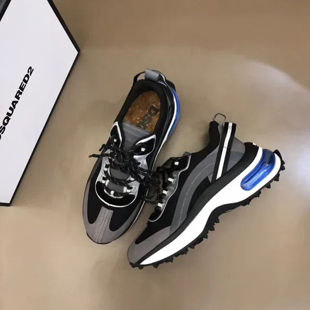 Black Gray and Blue Chunky Sole Lifestyle Sneaker 8