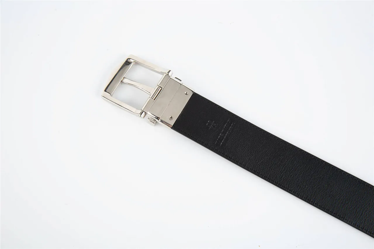 Black Gray Reversible Patterned Fabric Leather Belt 2