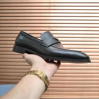Black Leather Penny Style Loafer