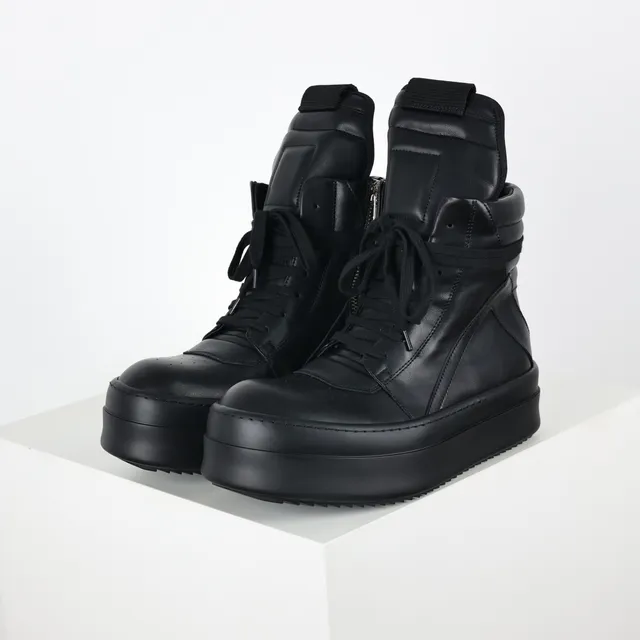 Black Leather Platform Ankle Boots 2