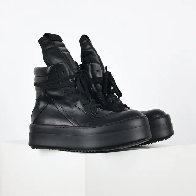 Black Leather Platform Ankle Boots 3