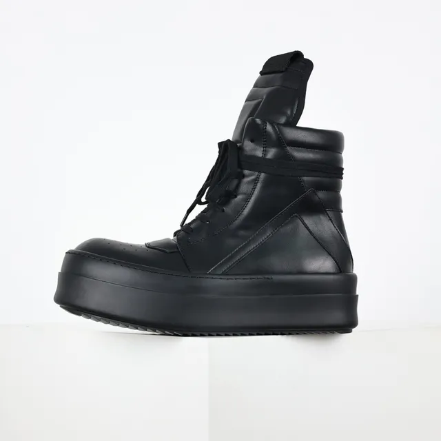 Black Leather Platform Ankle Boots 9