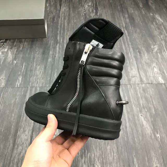 Black Leather Side Zipper Ankle Boots 3
