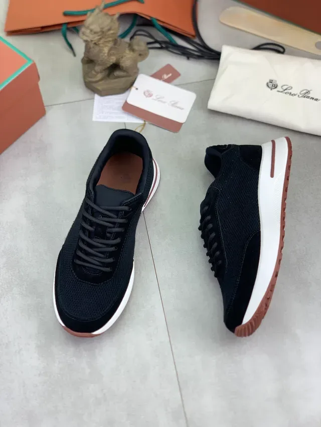 Black Mesh and Suede Low-Top Lifestyle Sneaker 5