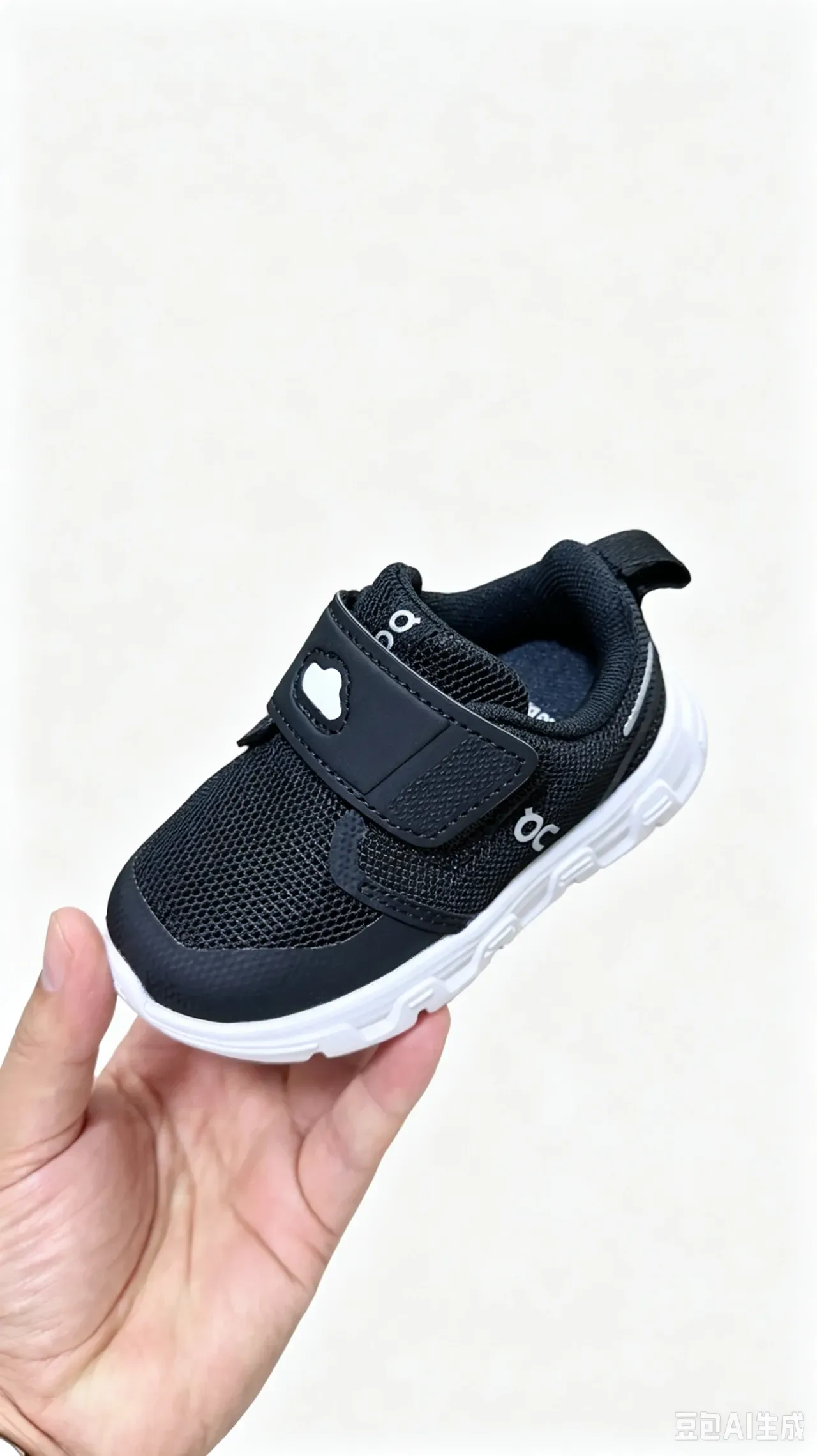 Black Mesh Velcro Strap Toddler Lifestyle Sneaker 4