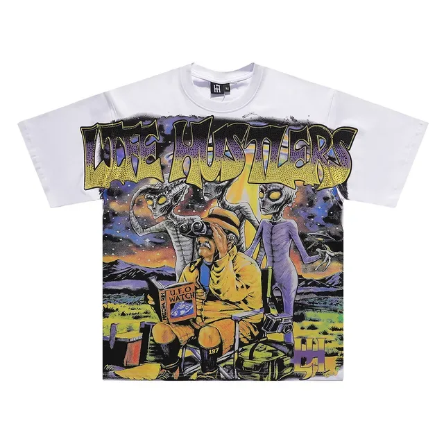 Black Multicolor Graphic-Print Oversized Fit T-Shirt 3