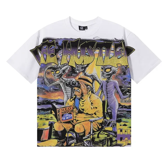Black Multicolor Graphic-Print Oversized Fit T-Shirt 7