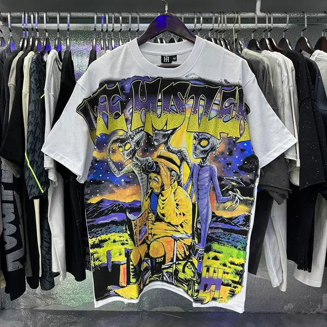 Black Multicolor Graphic-Print Oversized Fit T-Shirt 12